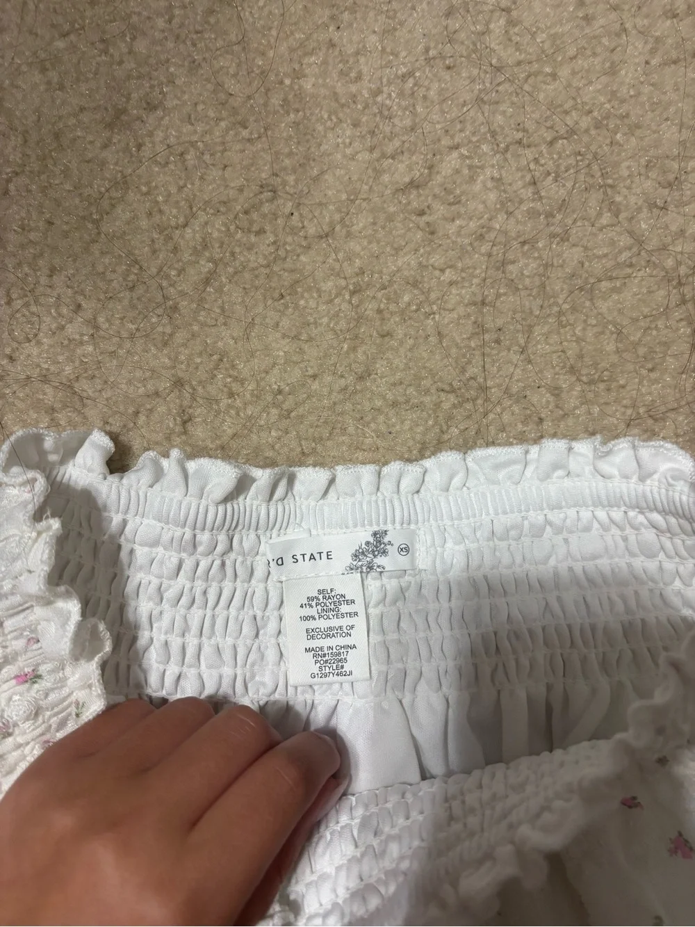 Altar'd State White Mini Skirt with Pink Floral Embroidery - Picture 2 of 2